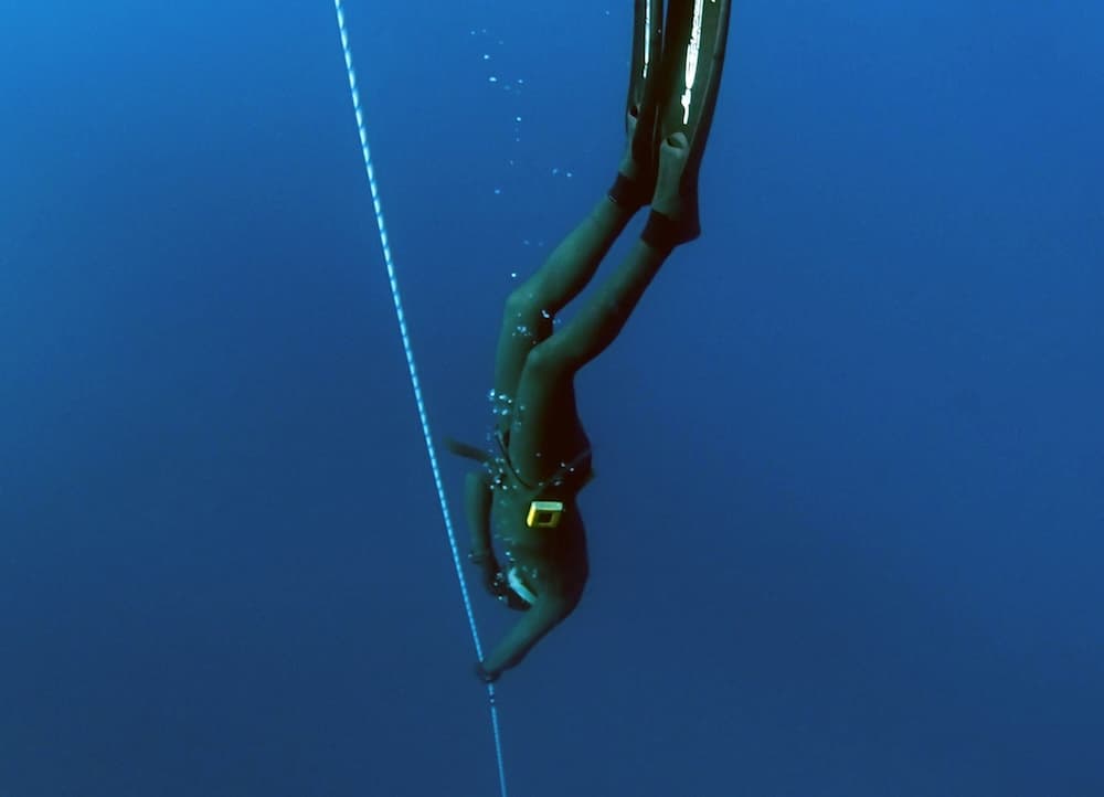 Freedive training line setup